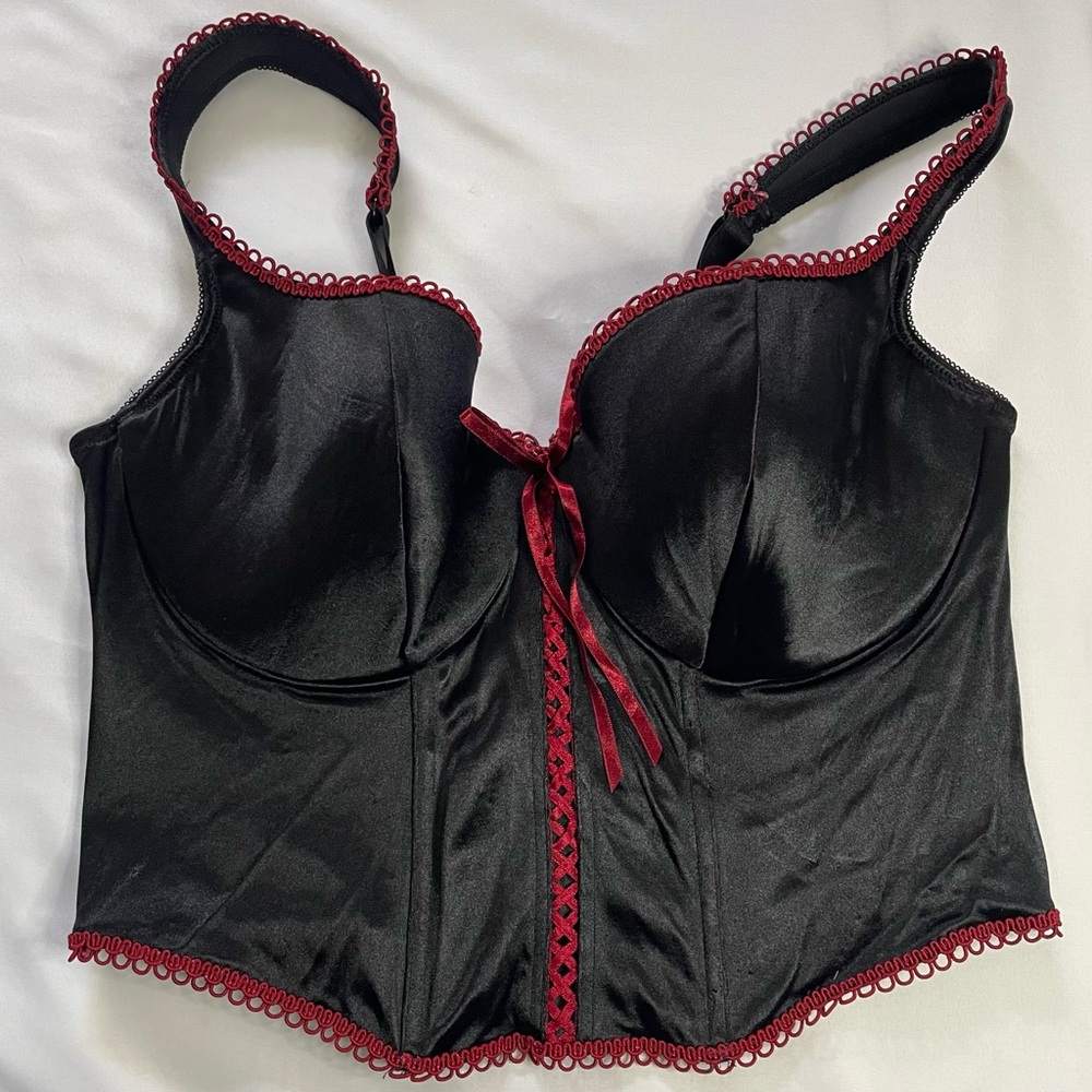 Cacique Corset Bra Top w/Lace Trim
